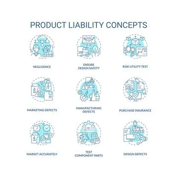 Customizable icons representing product liability concepts Stock Illustration