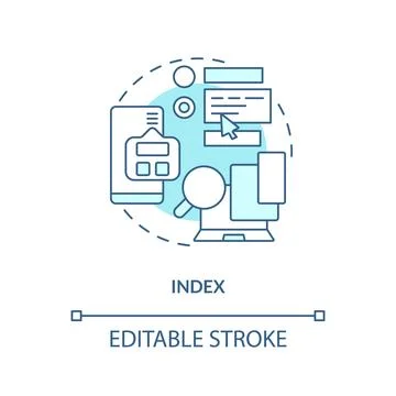 Customizable index blue linear icon concept Stock Illustration