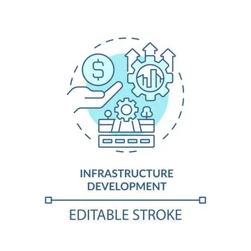 Customizable infrastructure development icon FDI concept Illustrazione stock
