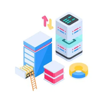 A customizable isometric illustration of school classroom for global education. Stock Illustration