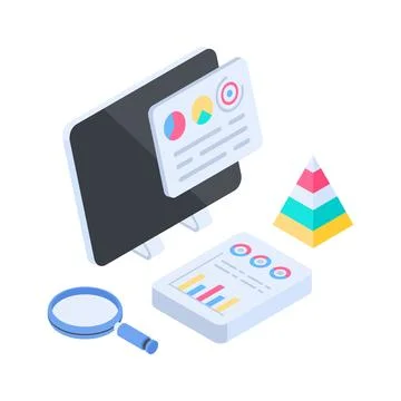 A customizable isometric illustration of school classroom for global education. Stock Illustration