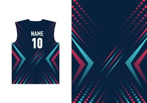 Customizable Jersey Designs for Sublimation Print. Vector Sports Jersey Desig Stock Illustration
