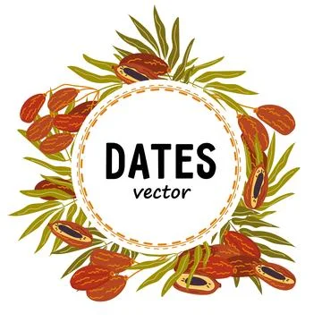 Customizable label design vector for dates production. Date label or packagin Stock Illustration