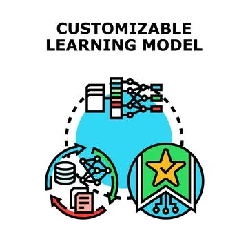 Customizable learning model for artificial intelligence development Stock Illustration