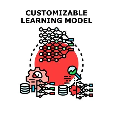 Customizable learning model developing artificial intelligence algorithms Ilustración de archivo