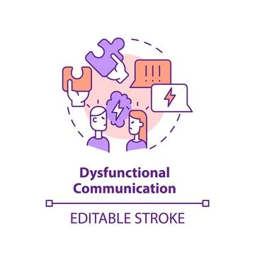 Customizable line icon dysfunctional communication concept Stock Illustration