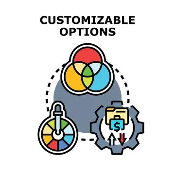 Customizable options concept for business personalization Stockillustratie