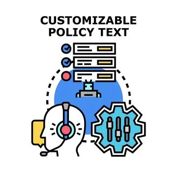 Customizable policy text concept vector illustration Stock Illustration