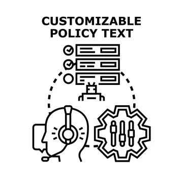 Customizable policy text concept vector illustration Stock Illustration