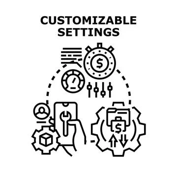 Customizable settings concept for digital control and management Stock Illustration