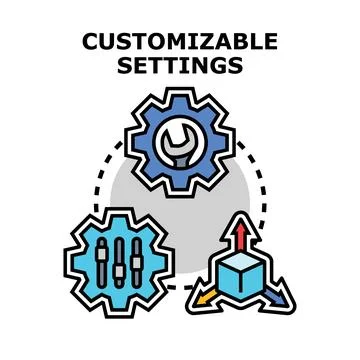 Customizable settings vector icon designing concept Stock Illustration