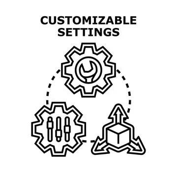 Customizable settings vector icon designing concept Stock Illustration