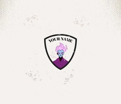 Customizable shield logo with vampire Stock Illustration