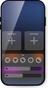 Customizable Smartphone Interface With Dark Theme And Dynamic Widgets Stock Illustration