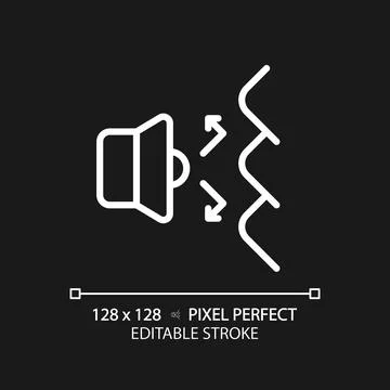 Customizable sound deflection white thin linear icon Illustrazione stock