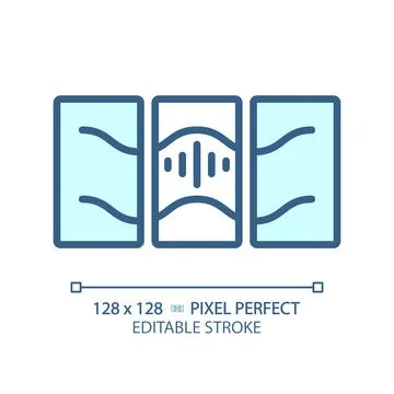 Customizable soundproof blue thin linear icon Stock Illustration