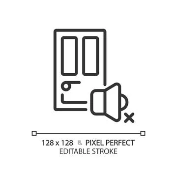 Customizable soundproof door black thin linear icon Stock Illustration