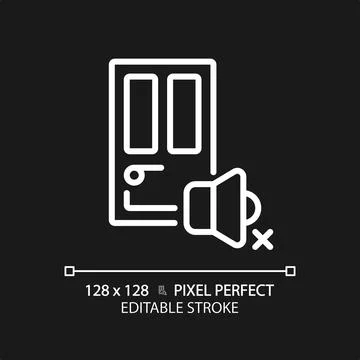 Customizable soundproof door white thin linear icon Stock Illustration