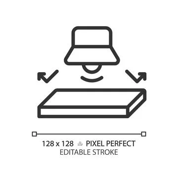 Customizable soundproof flooring black thin linear icon Stock Illustration
