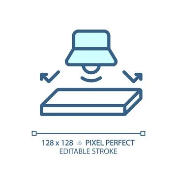 Customizable soundproof flooring blue thin linear icon Stock Illustration