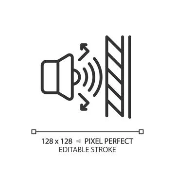Customizable soundproof layer black thin linear icon Stock Illustration
