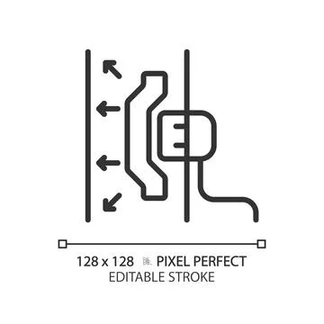 Customizable soundproof material black thin linear icon Stock Illustration