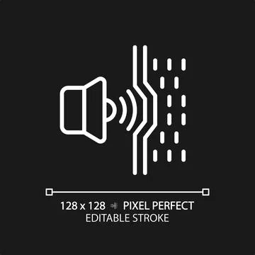 Customizable soundproof material white thin linear icon Stock Illustration