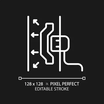 Customizable soundproof material white thin linear icon Stock Illustration