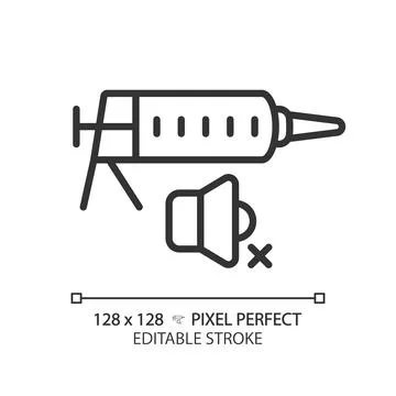 Customizable soundproof sealant black thin linear icon Stock Illustration