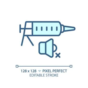 Customizable soundproof sealant blue thin linear icon Stock Illustration