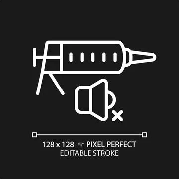 Customizable soundproof sealant white thin linear icon Stock Illustration