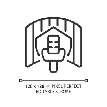 Customizable soundproof studio black thin linear icon Stock Illustration