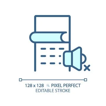 Customizable soundproof wall covering blue thin linear icon Stock Illustration