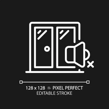 Customizable soundproof windows white thin linear icon 库存插图