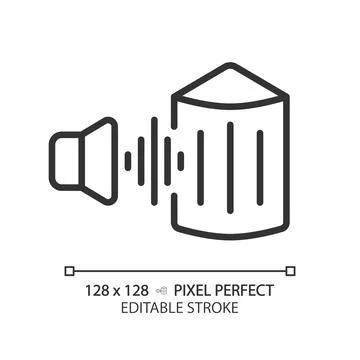 Customizable soundproofing layer black thin linear icon Stock Illustration