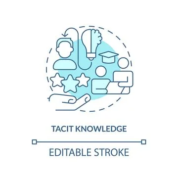 Customizable tacit knowledge blue linear icon concept Illustrazione stock