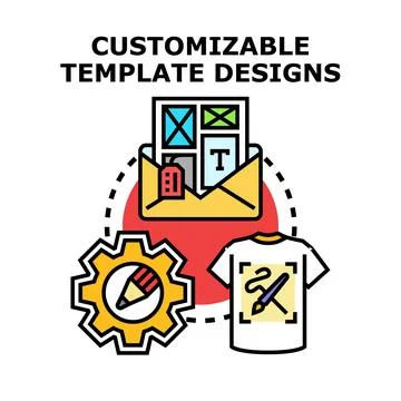Customizable template designs for creative online projects Stock Illustration