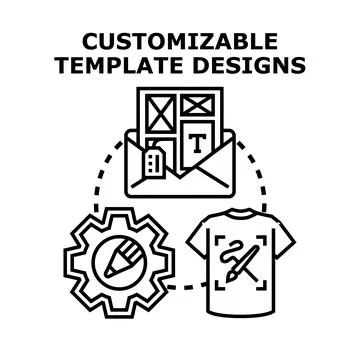 Customizable template designs for creative online projects Stock Illustration