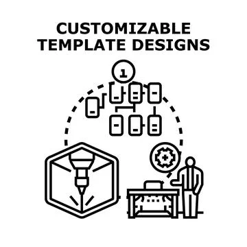 Customizable template designs for creative project development Illustrazione stock