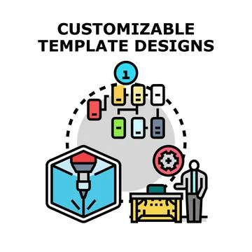 Customizable template designs for creative project development Stock Illustration