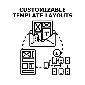 Customizable template layouts for digital content design Stock Illustration