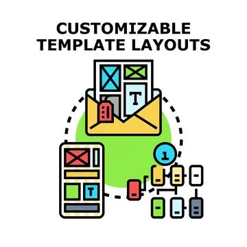 Customizable template layouts for digital content design Stock Illustration