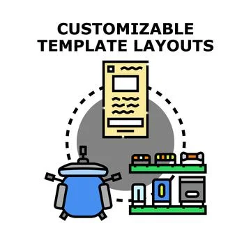 Customizable template layouts vector concept illustration Stock Illustration