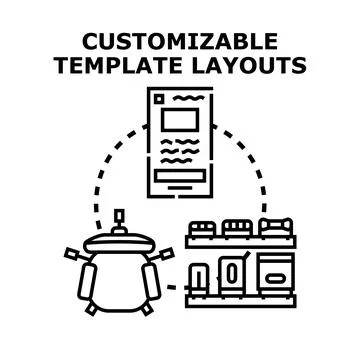 Customizable template layouts vector concept illustration Stockillustratie