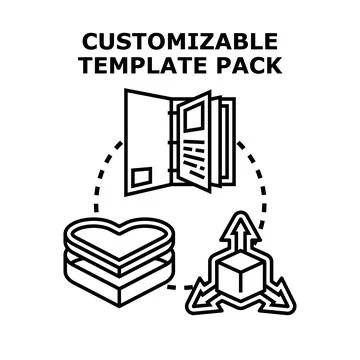 Customizable template pack concept with design elements Stock Illustration