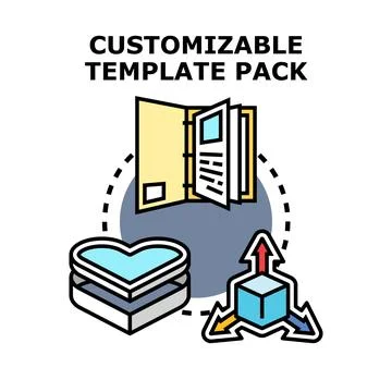 Customizable template pack concept with design elements Illustrazione stock