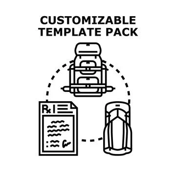 Customizable template pack creating various design elements Stock Illustration