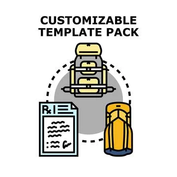Customizable template pack creating various design elements Stock Illustration