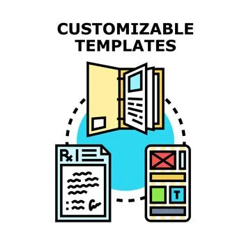 Customizable templates adjusting document, presentation, and mobile layout Stock Illustration