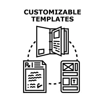 Customizable templates adjusting document, presentation, and mobile layout Stock Illustration